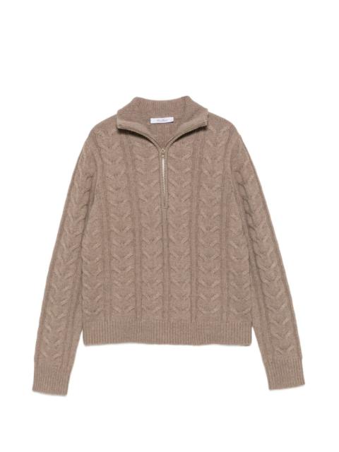 Libero cable-knit quarter-zip sweater