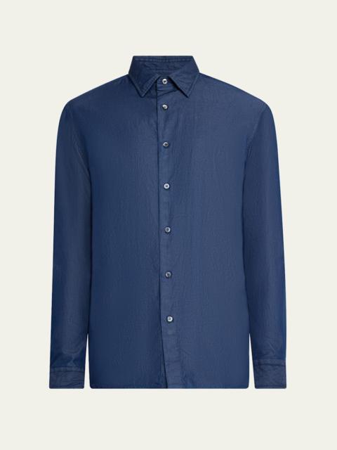 Men's Cotton Denim Casual Button-Down Shirt