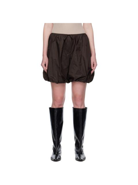 Brown Nylon Volume Shorts