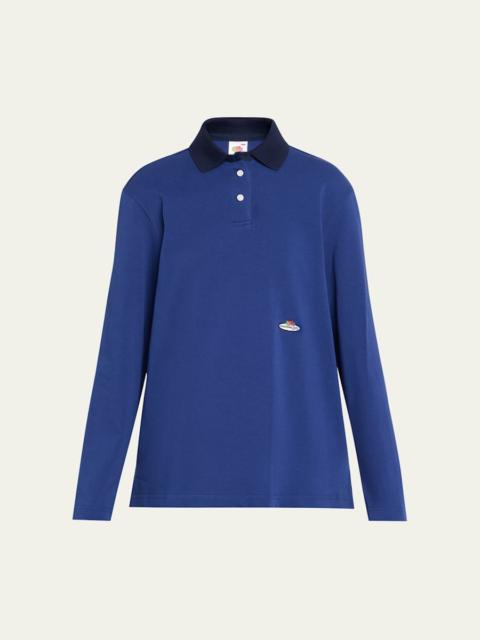 x Fruit Of The Loom Long-Sleeve Polo Shirt