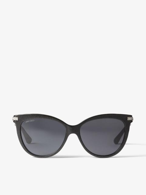 Axelle
Black Glitter Gold Cat-Eye Sunglasses
