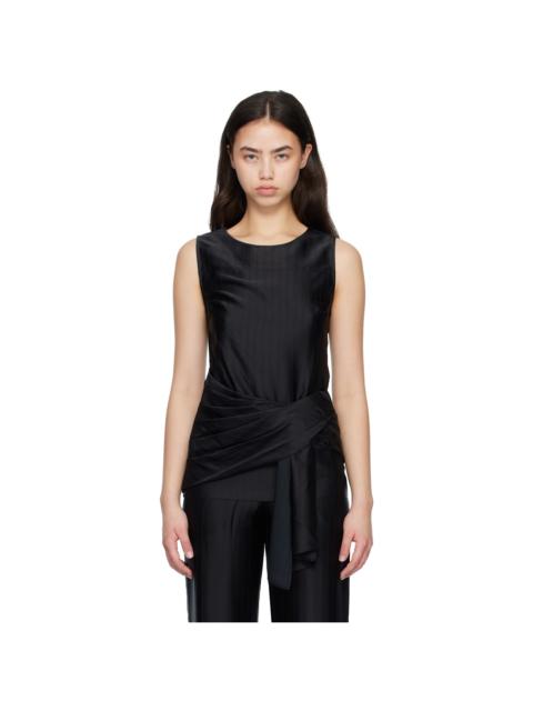 Black FONDA Draped Blouse
