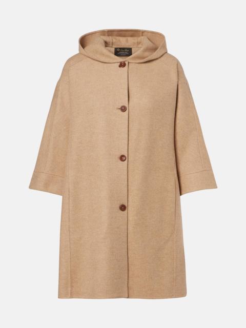 Belted wool and cashmere cape