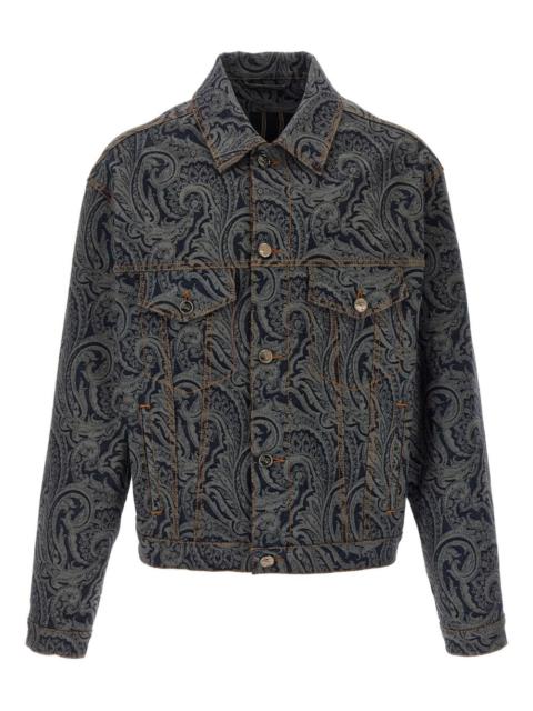 paisley cotton denim jacket