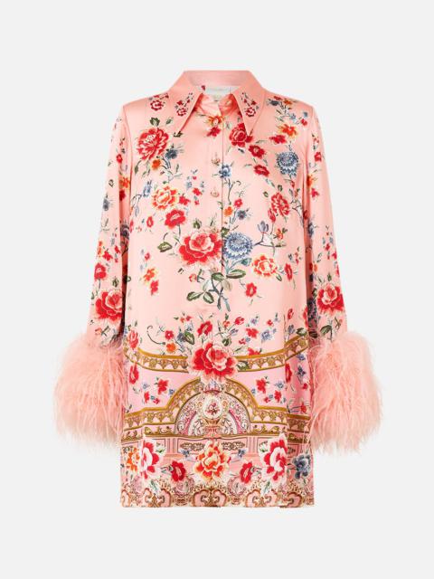 MINI SHIRT DRESS WITH FEATHERS