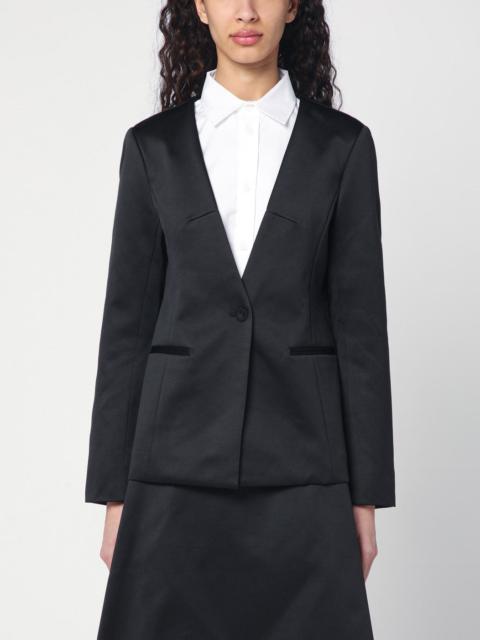 Black single breasted cotton blend jacket