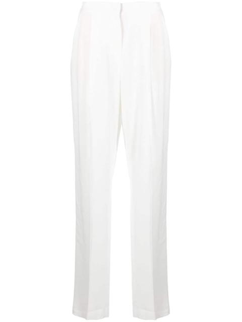 darted straight-leg trousers