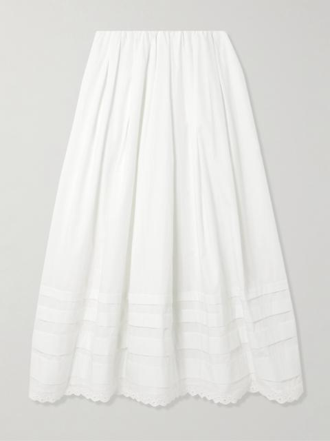 Ruth Broderie Anglaise Cotton Midi Skirt