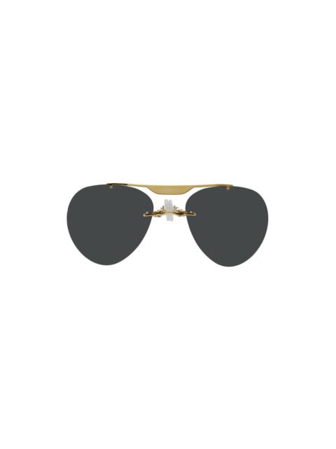 Black & Gold Clip-On Sunglasses