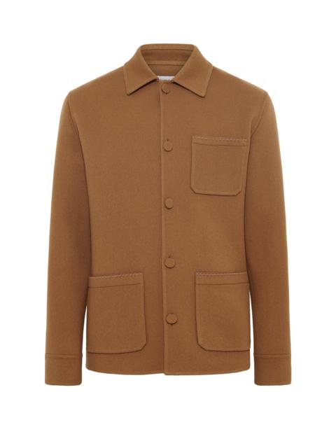 Ulu Chore Jacket in Yellow Ochre Double-Face Recycled Cashmere