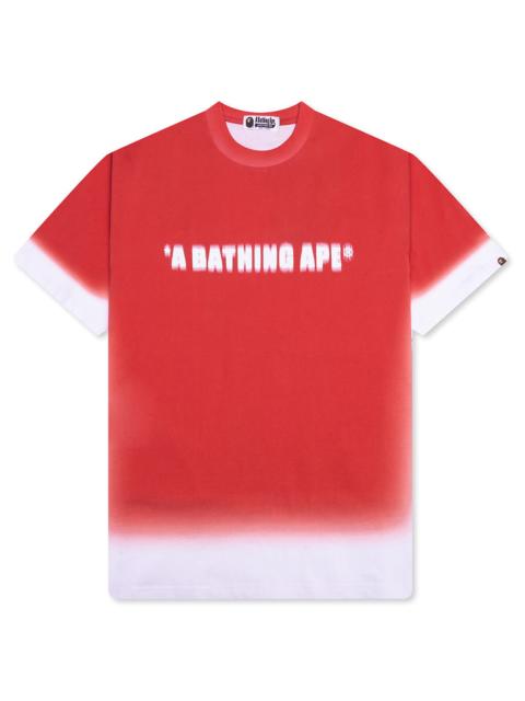SPRAY PRINT BATHING APE LOGO RELAXED FIT TEE - RED