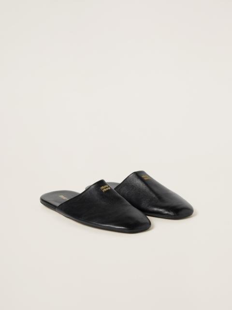 Leather slippers