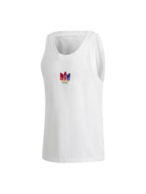 adidas originals Embroidered Logo Retro Sports Vest White GE0855