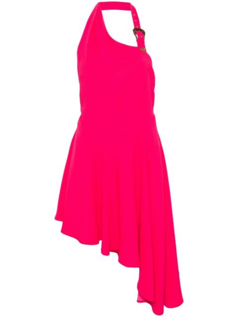 logo-engraved-buckle crepe dress