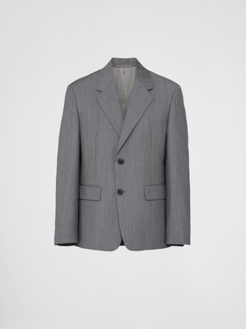 Single-breasted mohair wool jacket