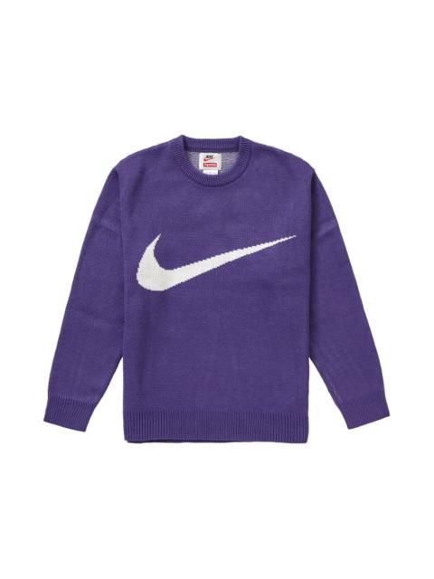 Supreme Nike Swoosh Sweater Purple