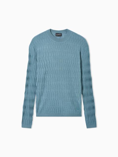 TEXTURED VIRGIN WOOL JUMPER