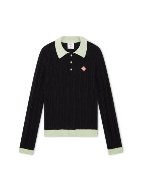 Boucle Long Sleeve Polo Shirt | Casablanca Paris