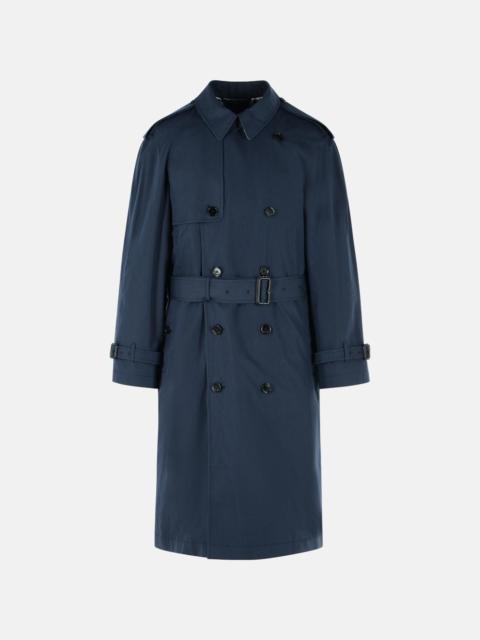 'HIGHBURY' NAVY POLYESTER BLEND TRENCH COAT