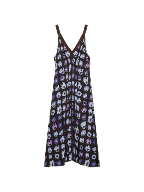 floral-print marocain dress