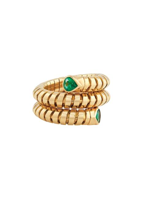 Emerald Trisola Spiral Ring