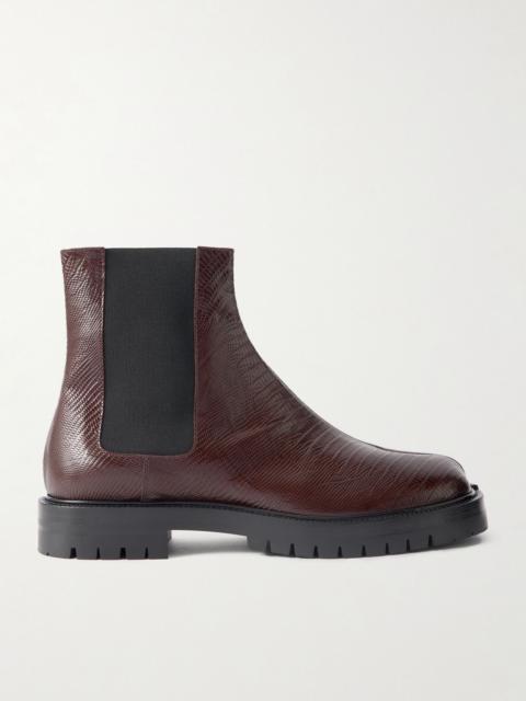 Tabi Lizard-Effect Leather Chelsea Boots Brown