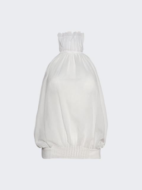 Vanished Pintucked Halter Top White