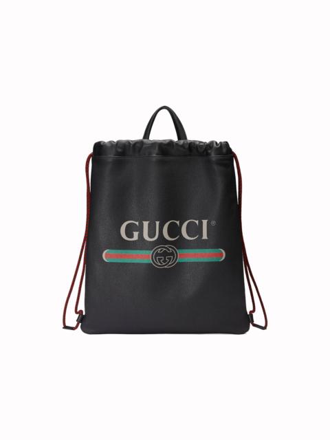 Gucci Drawstring Backpack Vintage Logo Black