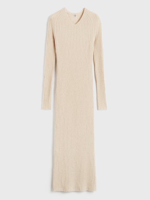 Ribbed merino blend dress cashew