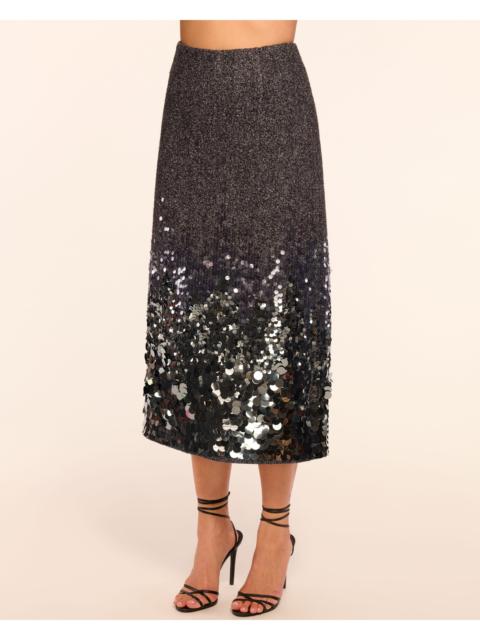 Peter Wool Blend Embellished Midi Skirt