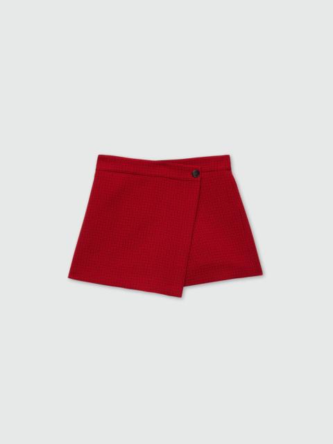 Red check wrap shorts