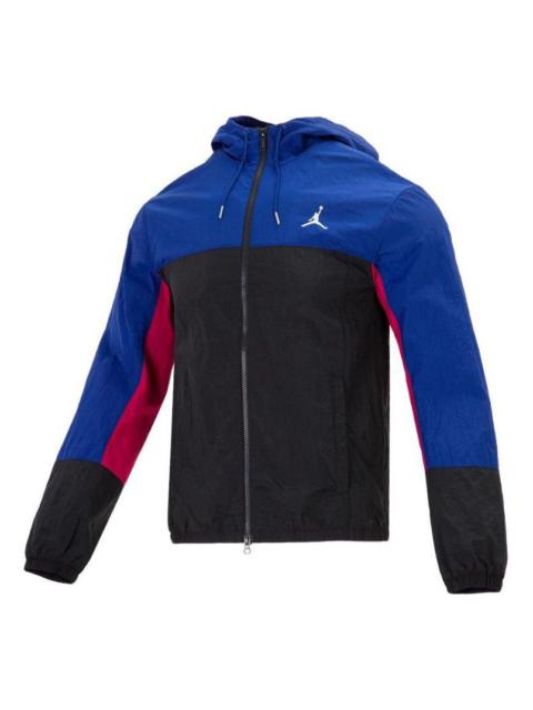 Air Jordan SS22 Colorblock Zipper Long Sleeves Hooded Jacket Blue DJ0253-455