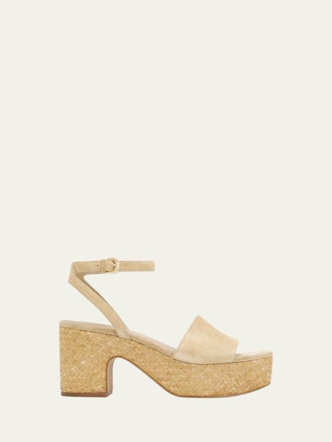 75mm Castella Suede Platform Sandals