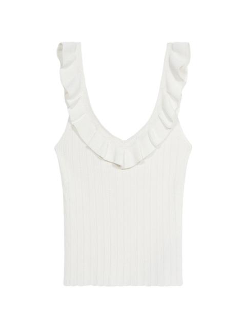ruffled V-neck tank top