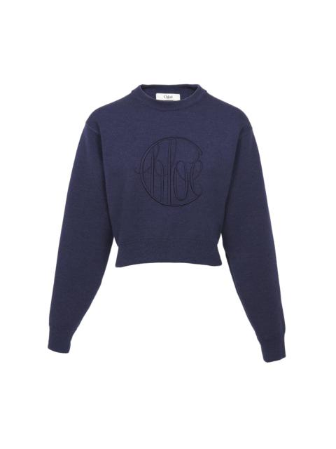 KNITTED LOGO SWEATER IN WOOL