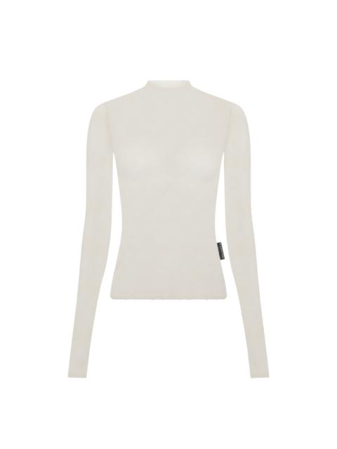 Recycled Mesh Flock Second Skin Highneck Top