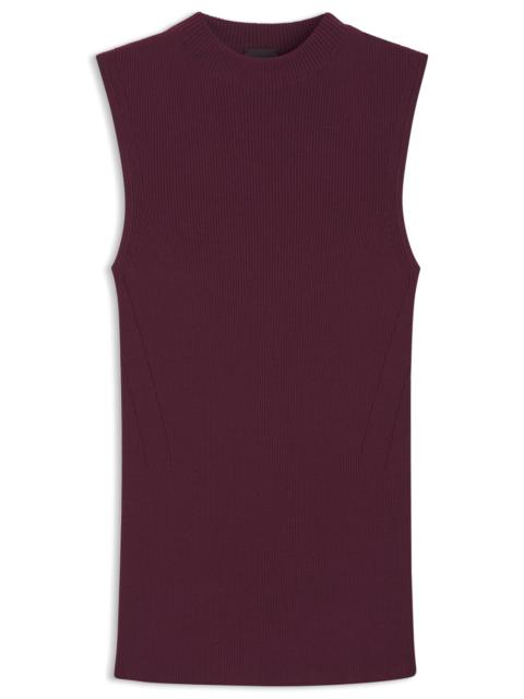 RIBBED TOP WITH MOCK NECKLINE