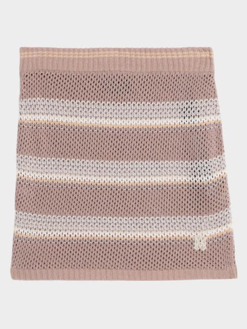 MA Stripe Crochet Knit Mini Skirt