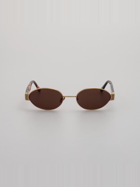 SADIE OVAL SUNGLASSES IN LIGHT GOLD