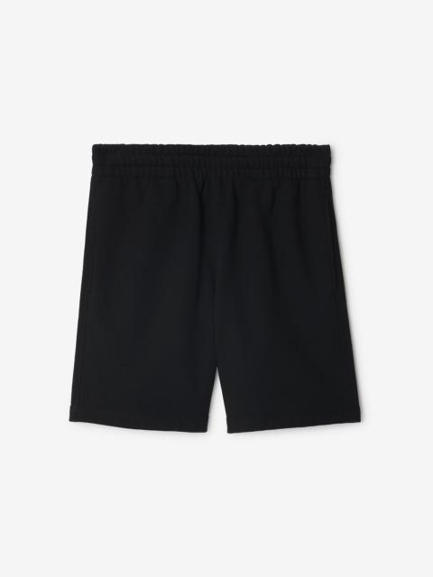 Check Label Cotton Shorts