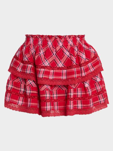 Tartan Ruffle Mini Skirt