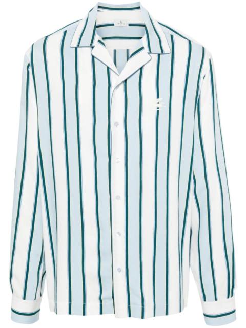 camp-collar striped shirt