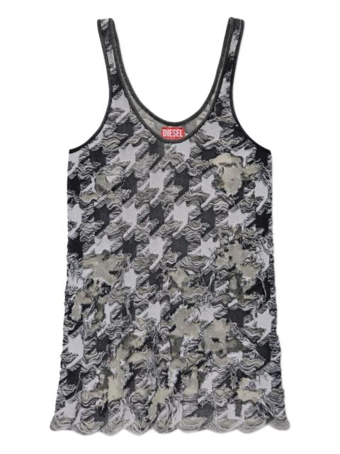 frayed houndstooth top