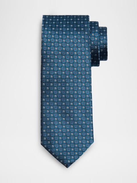 Men's Round Medallion Silk Jacquard Tie