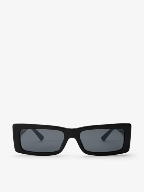 Lennon 
Black Rectangular Sunglasses