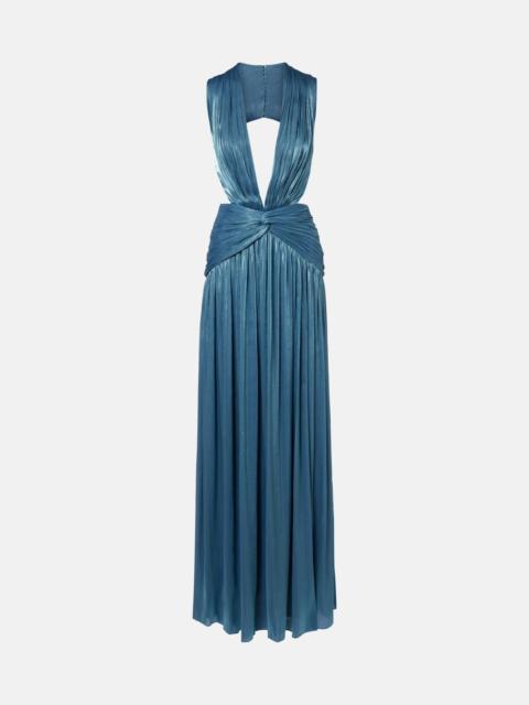Draped open-back jersey gown
