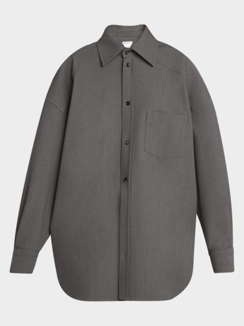 Wool-Blend Buttoned Shirt