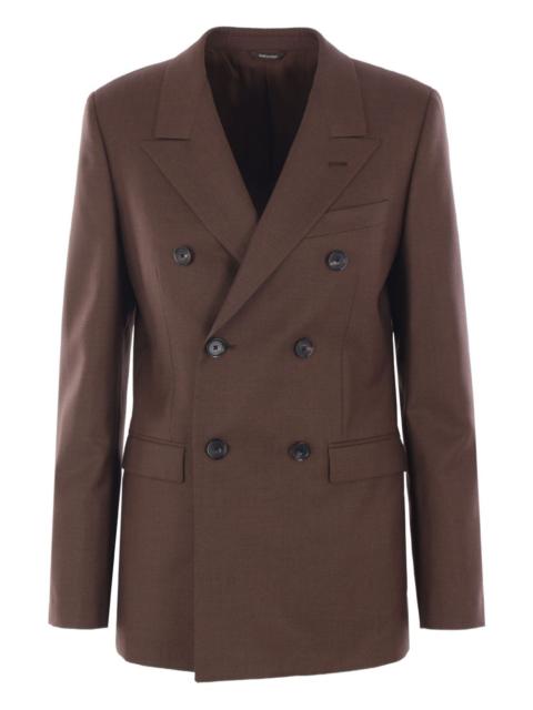 double-breasted wool blazer