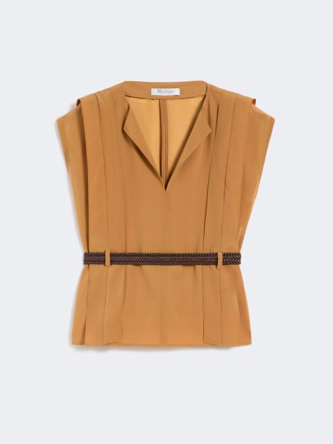 Cady blouse with flounce - CARAMEL
