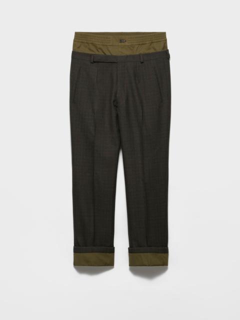 Wool pants with cotton details